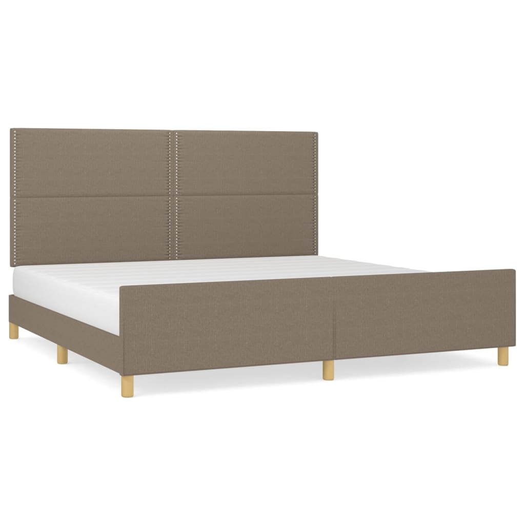 Bedframe zonder matras stof taupe 200x200 cm is nu te koop bij PeponiXL, paradijselijk wonen!
