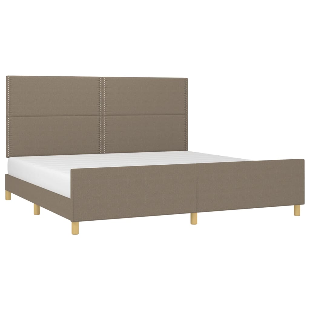Bedframe zonder matras stof taupe 200x200 cm is nu te koop bij PeponiXL, paradijselijk wonen!