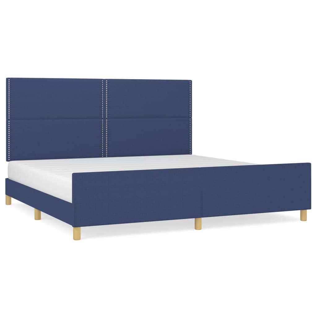 Bedframe zonder matras stof blauw 200x200 cm