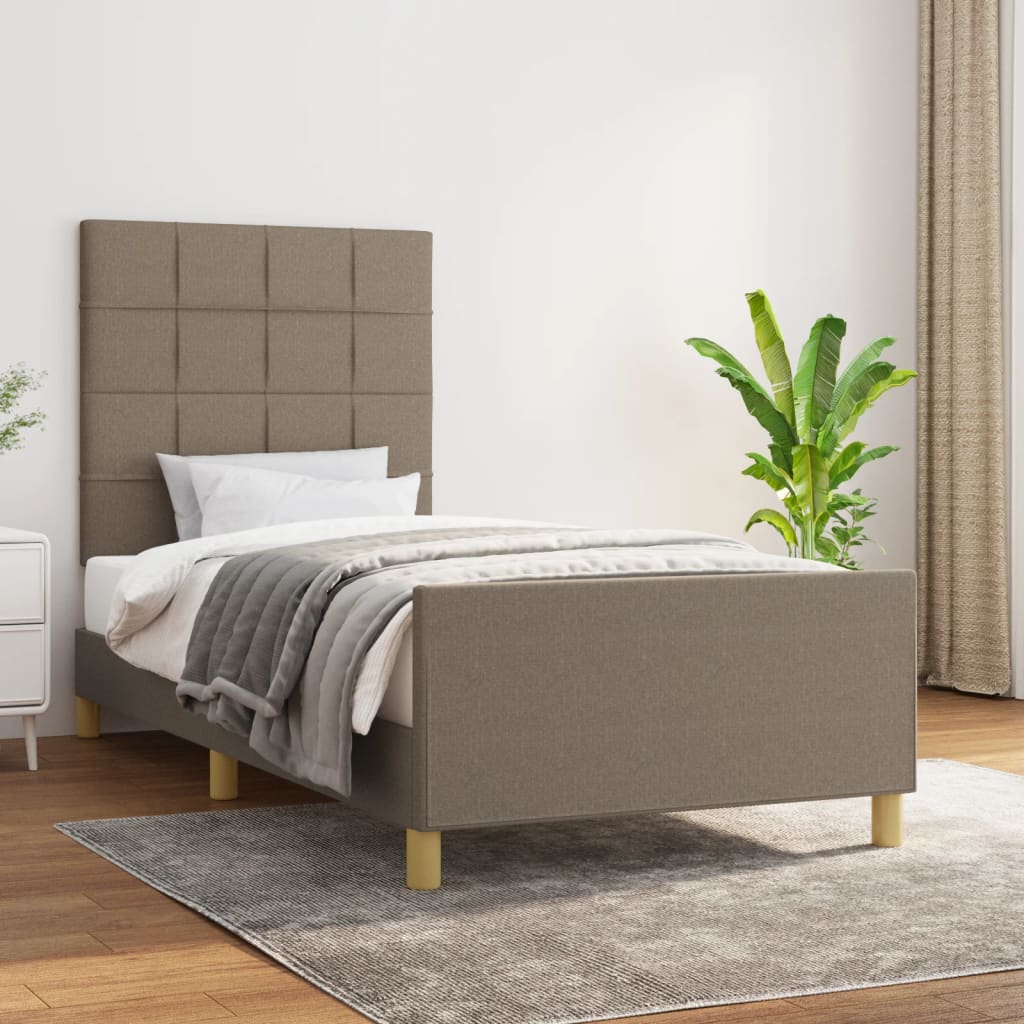 Bedframe zonder matras 80x200 cm stof taupe is nu te koop bij PeponiXL, paradijselijk wonen!