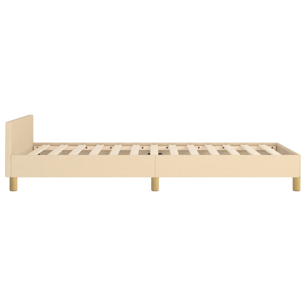 Bedframe zonder matras 80x200 cm stof crèmekleurig is nu te koop bij PeponiXL, paradijselijk wonen!