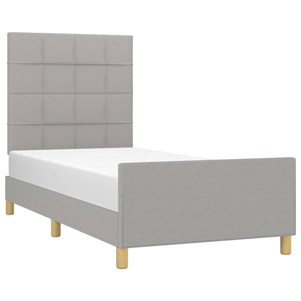 Bedframe zonder matras 90x190 cm stof lichtgrijs is nu te koop bij PeponiXL, paradijselijk wonen!
