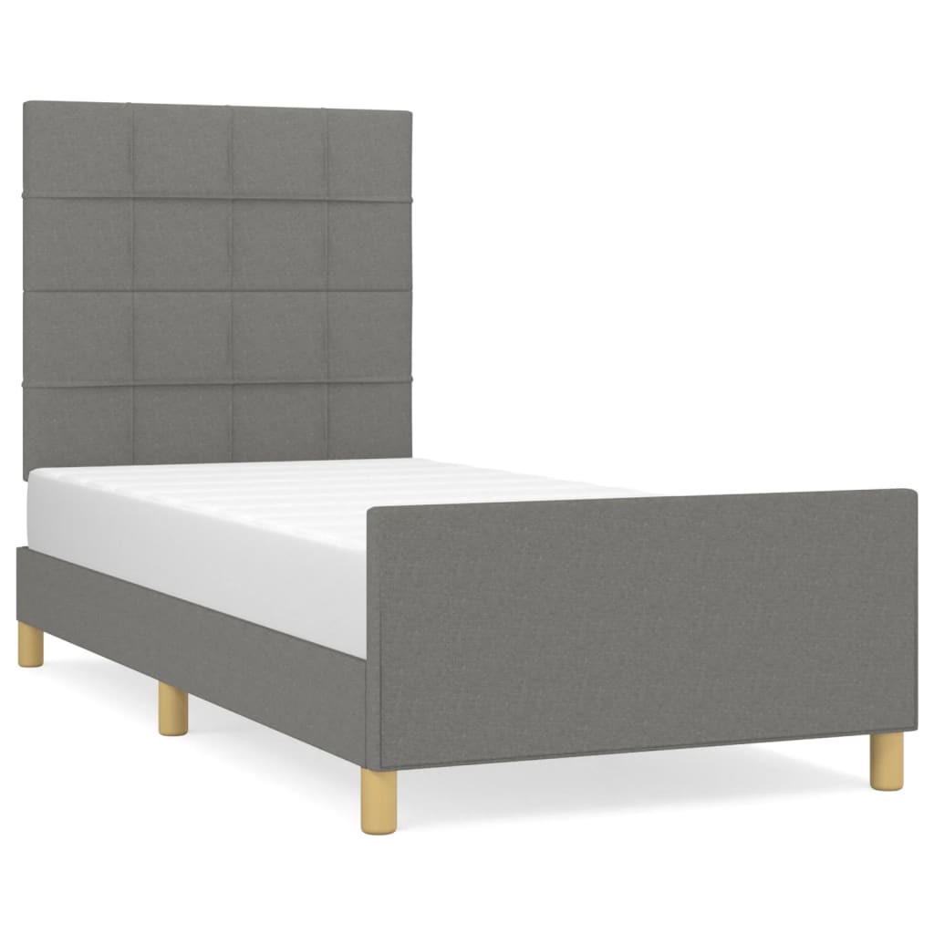 Bedframe zonder matras 90x190 cm stof donkergrijs is nu te koop bij PeponiXL, paradijselijk wonen!
