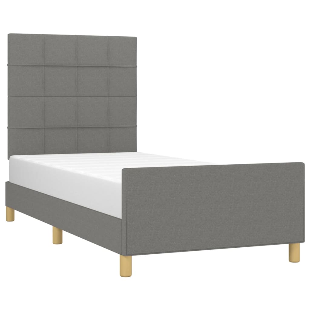 Bedframe zonder matras 90x190 cm stof donkergrijs is nu te koop bij PeponiXL, paradijselijk wonen!