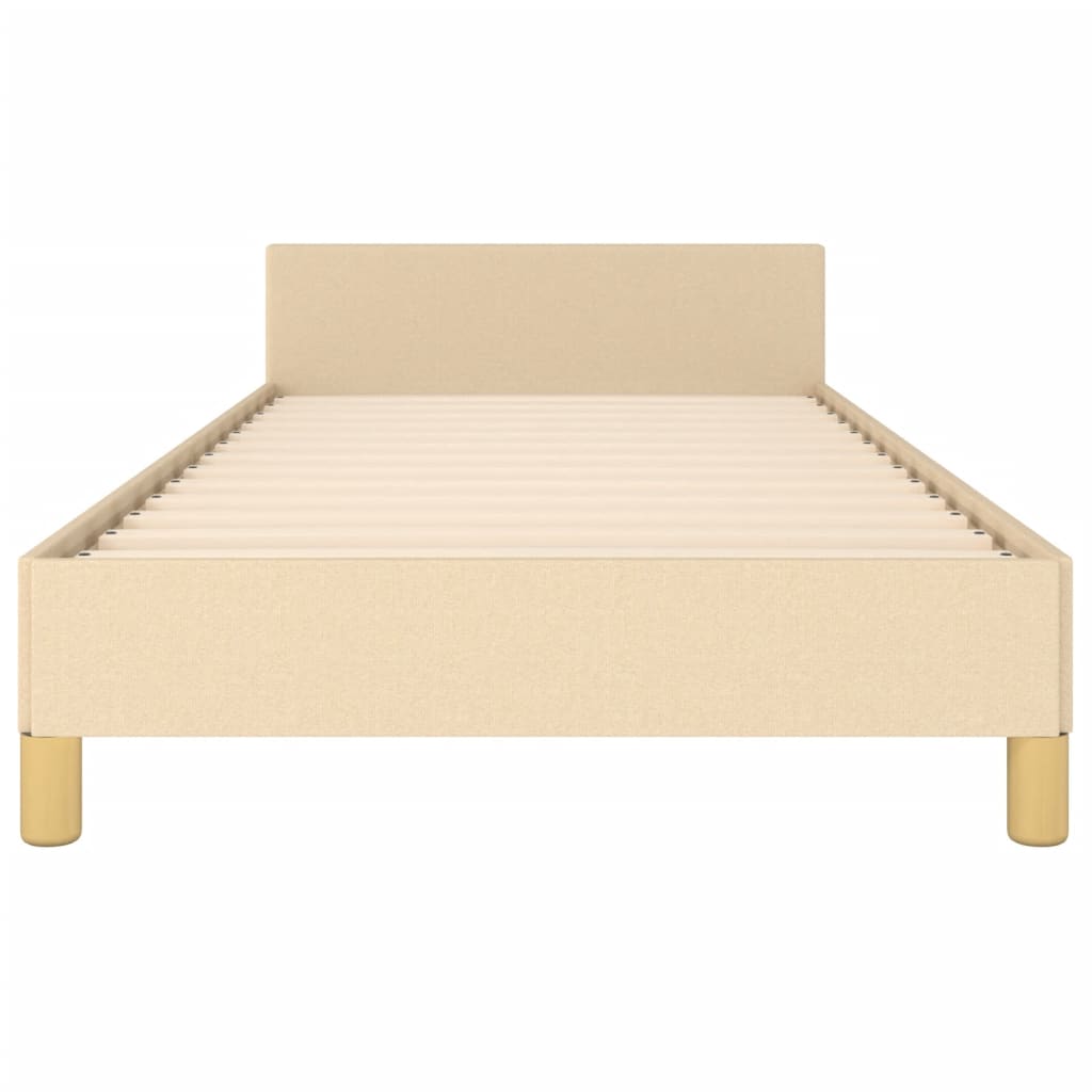 Bedframe zonder matras 90x190 cm stof crèmekleurig is nu te koop bij PeponiXL, paradijselijk wonen!