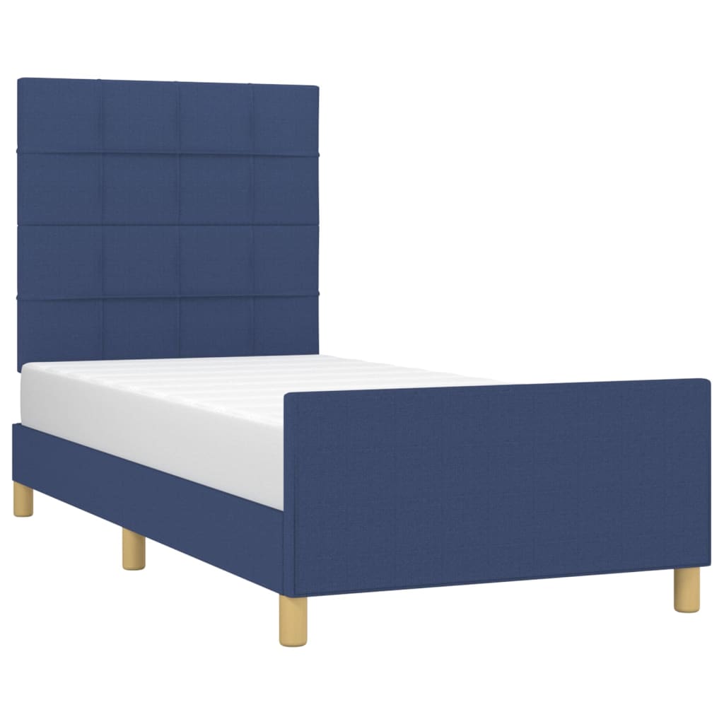 Bedframe zonder matras 90x190 cm stof blauw is nu te koop bij PeponiXL, paradijselijk wonen!