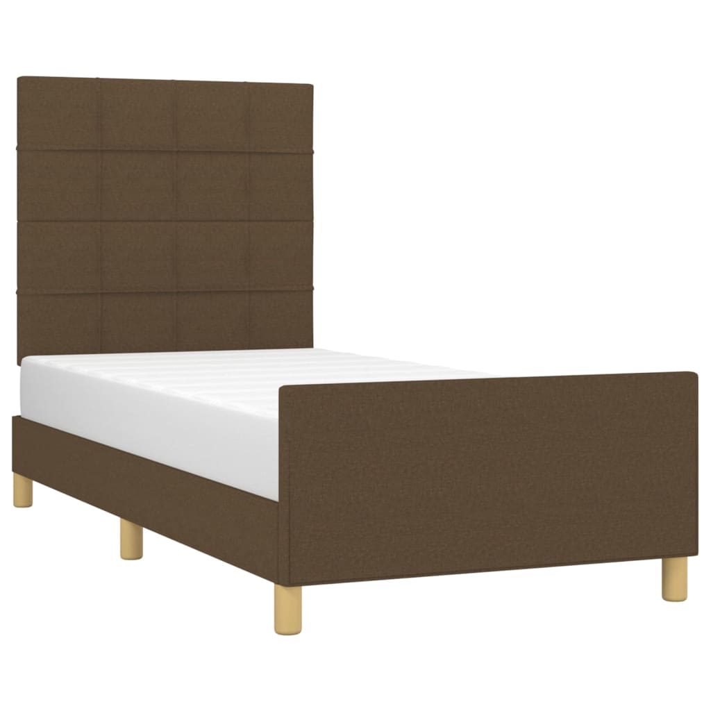 Bedframe zonder matras 90x200 cm stof donkerbruin is nu te koop bij PeponiXL, paradijselijk wonen!