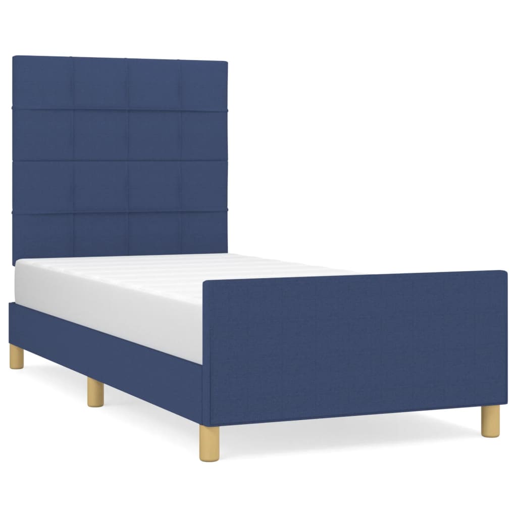 Bedframe zonder matras 90x200 cm stof blauw is nu te koop bij PeponiXL, paradijselijk wonen!