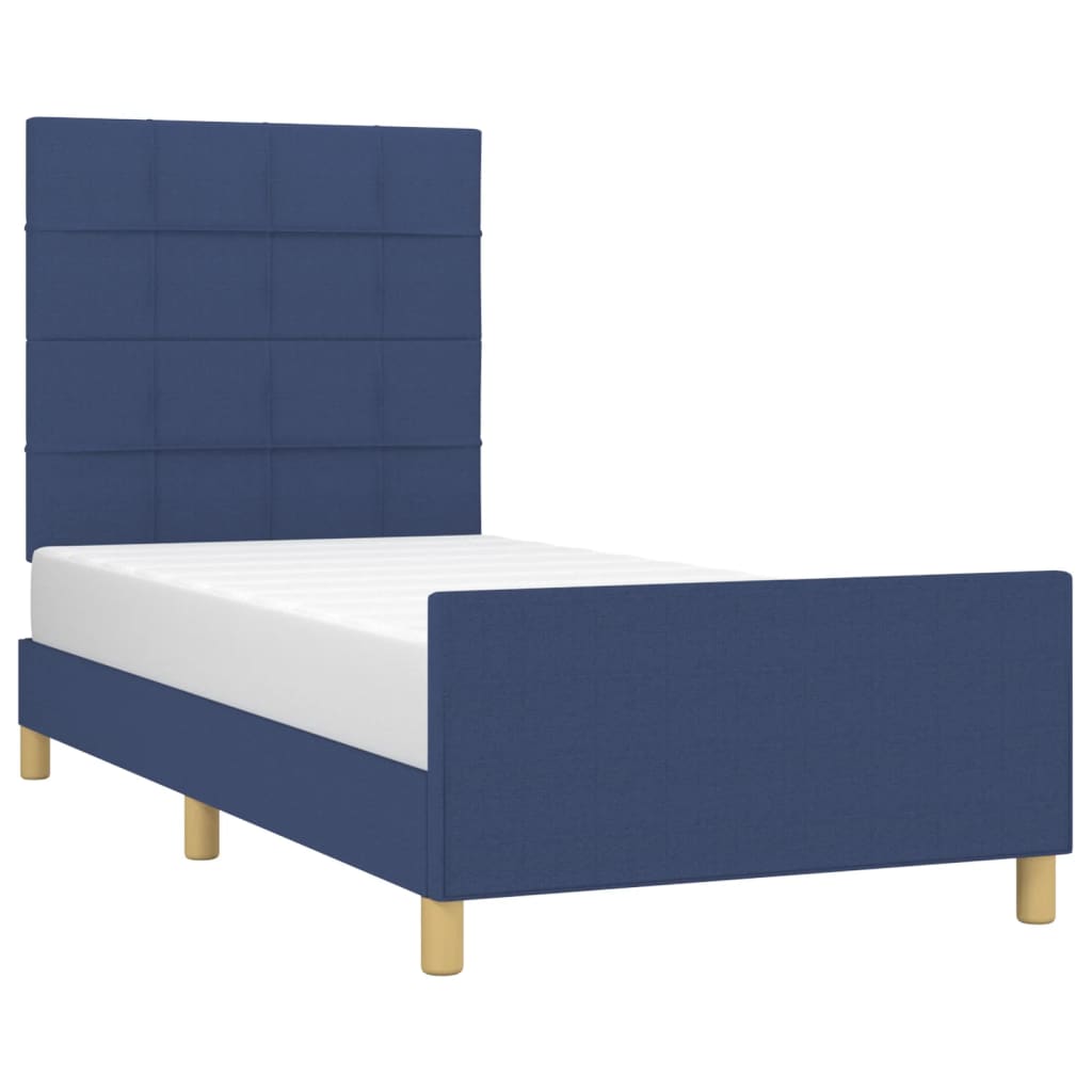 Bedframe zonder matras 90x200 cm stof blauw is nu te koop bij PeponiXL, paradijselijk wonen!