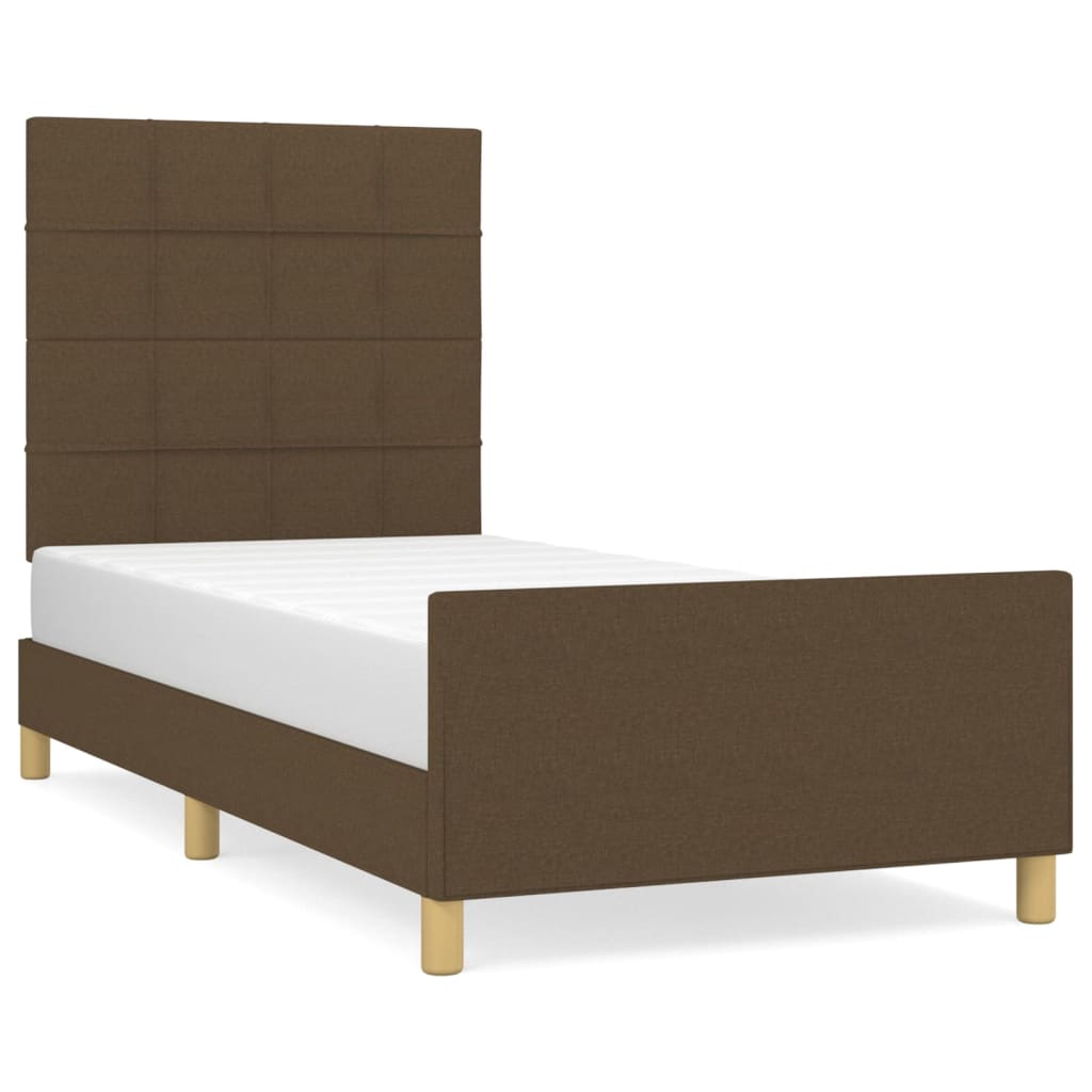 Bedframe zonder matras 100x200 cm stof donkerbruin is nu te koop bij PeponiXL, paradijselijk wonen!