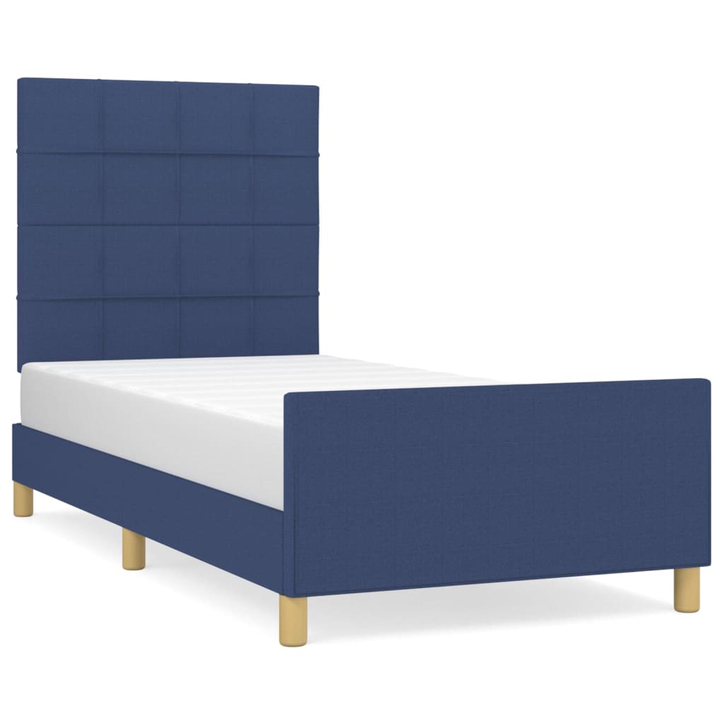 Bedframe zonder matras 100x200 cm stof blauw is nu te koop bij PeponiXL, paradijselijk wonen!