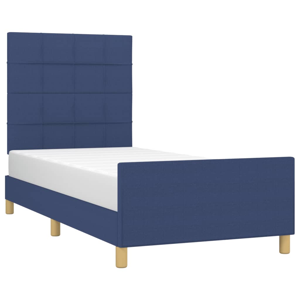 Bedframe zonder matras 100x200 cm stof blauw is nu te koop bij PeponiXL, paradijselijk wonen!