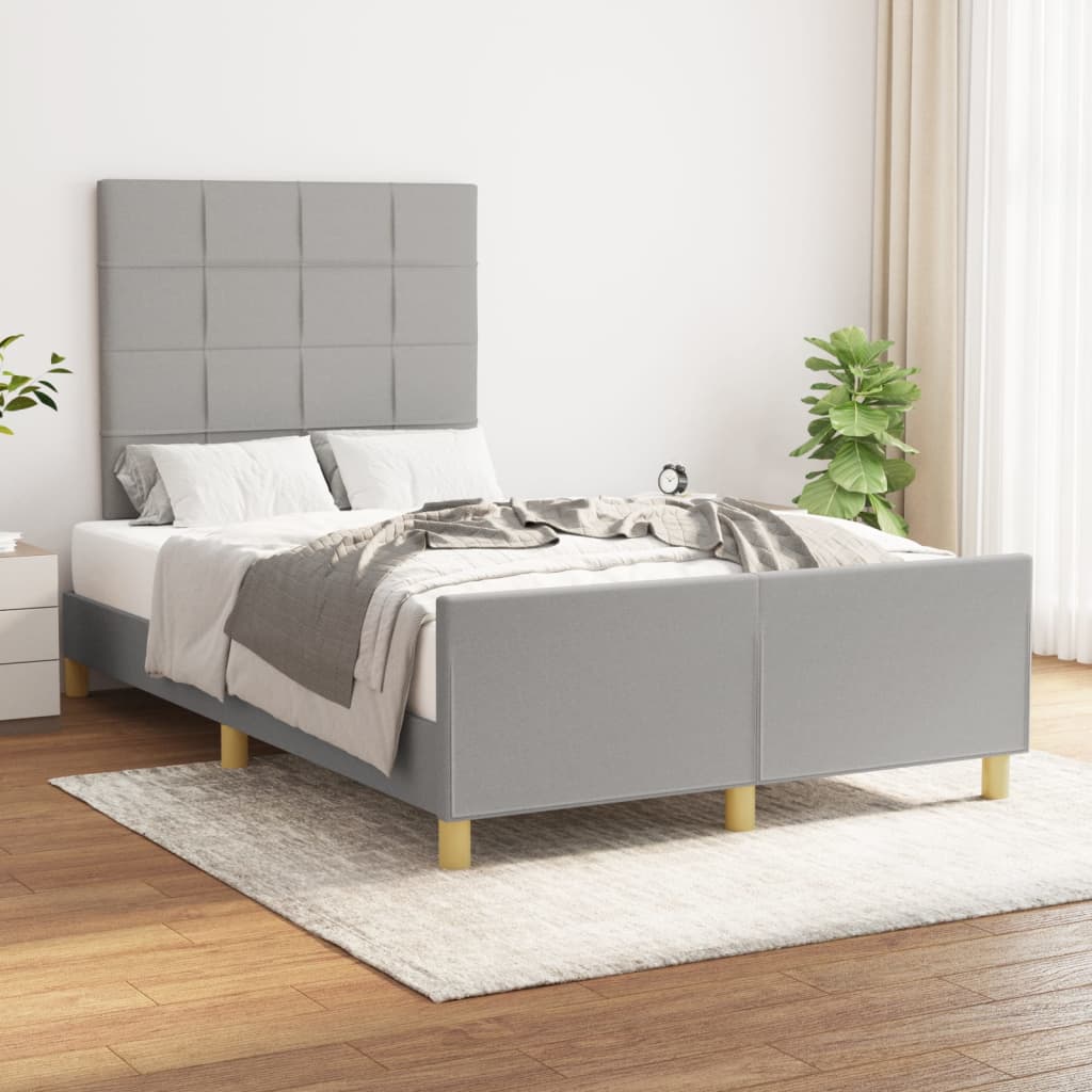 Bedframe zonder matras 120x200 cm stof lichtgrijs is nu te koop bij PeponiXL, paradijselijk wonen!