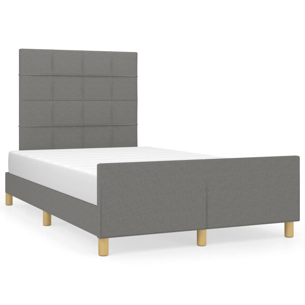 Bedframe zonder matras 120x200 cm stof donkergrijs is nu te koop bij PeponiXL, paradijselijk wonen!
