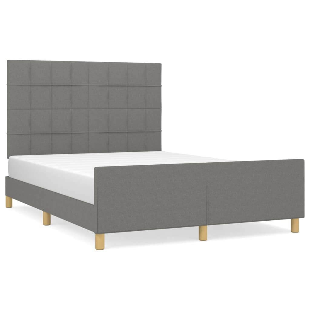 Bedframe zonder matras stof donkergrijs 140x190 cm is nu te koop bij PeponiXL, paradijselijk wonen!