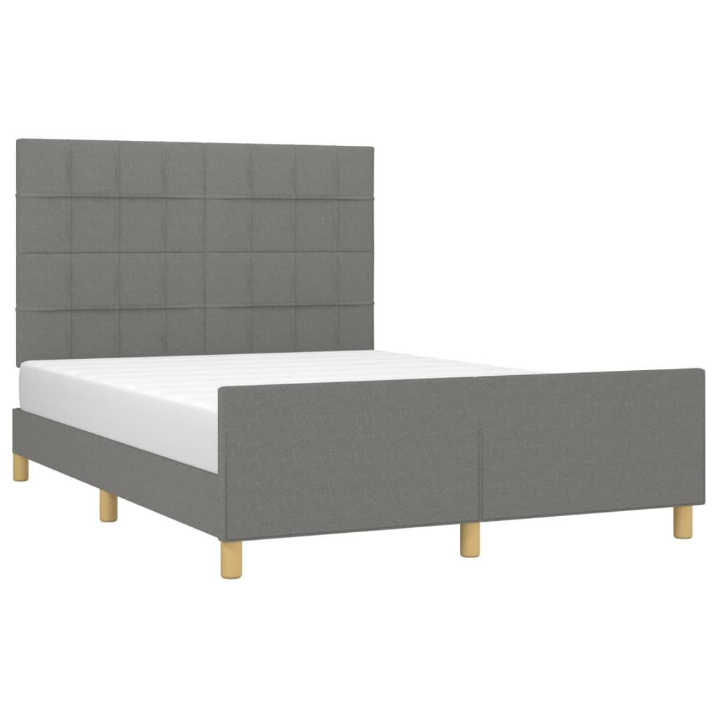 Bedframe zonder matras stof donkergrijs 140x190 cm is nu te koop bij PeponiXL, paradijselijk wonen!