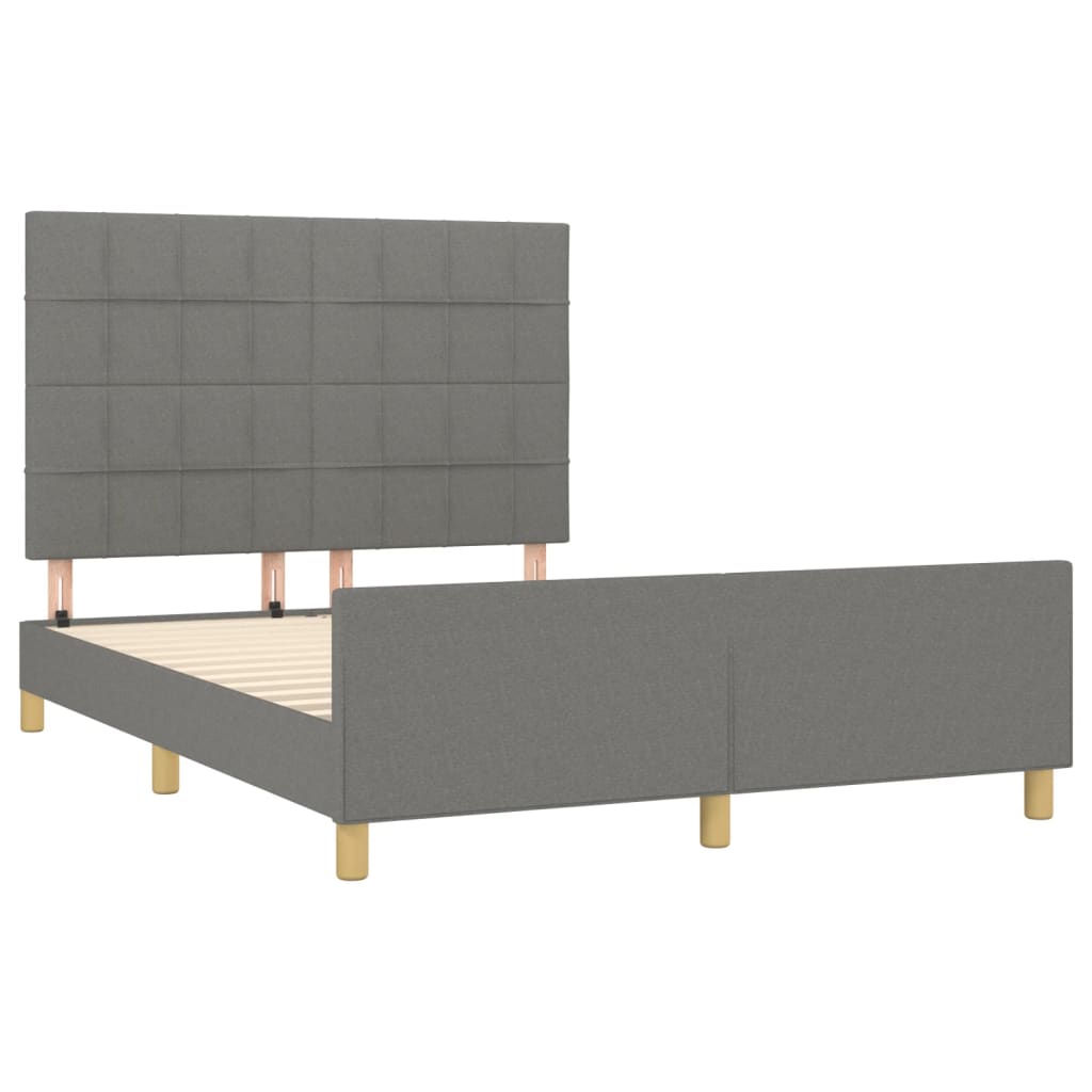 Bedframe zonder matras stof donkergrijs 140x190 cm is nu te koop bij PeponiXL, paradijselijk wonen!