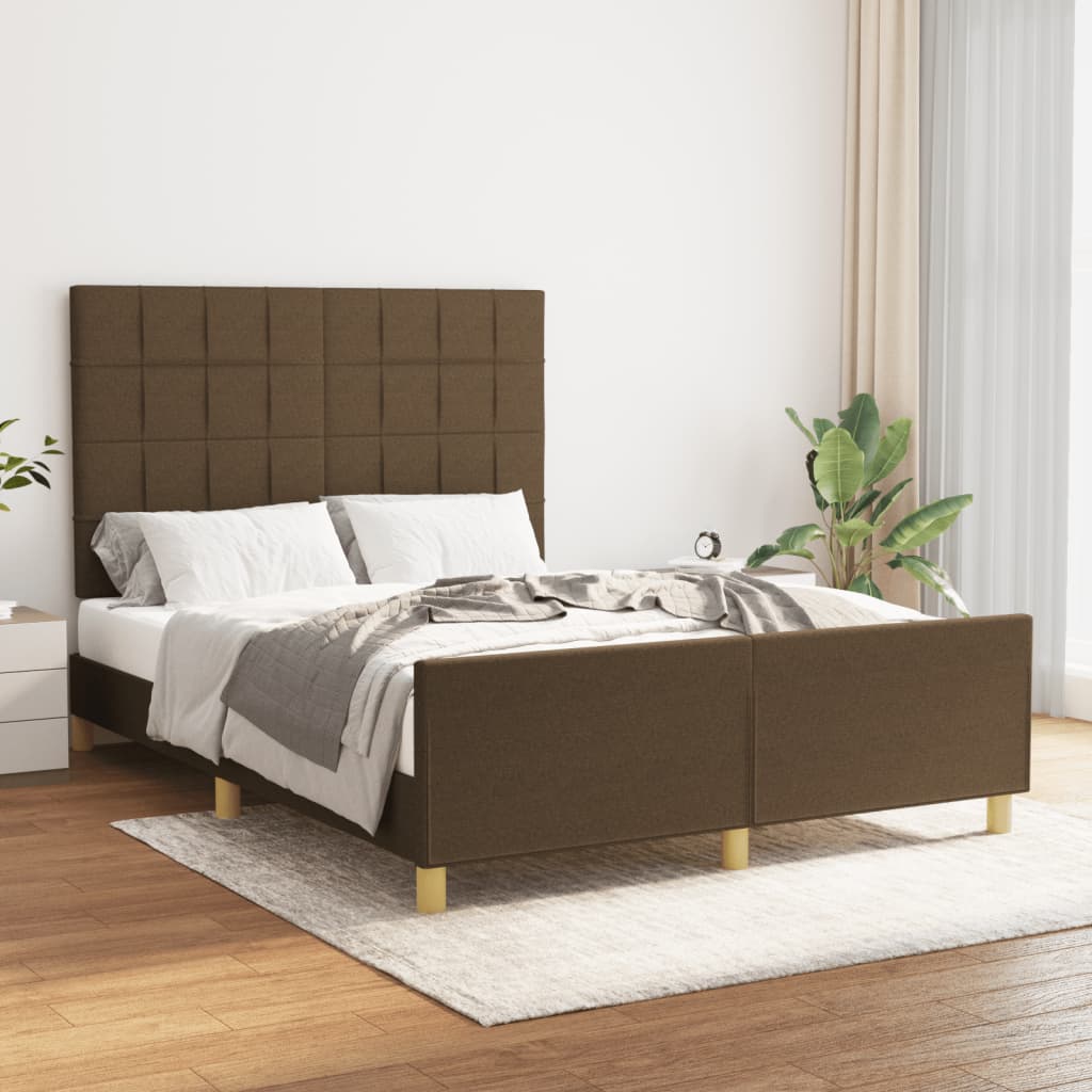 Bedframe zonder matras stof donkerbruin 140x190 cm is nu te koop bij PeponiXL, paradijselijk wonen!