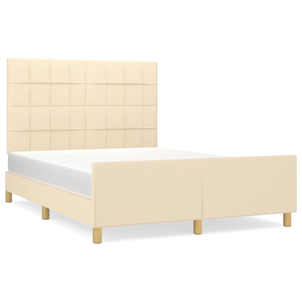 Bedframe zonder matras stof crèmekleurig 140x190 cm is nu te koop bij PeponiXL, paradijselijk wonen!