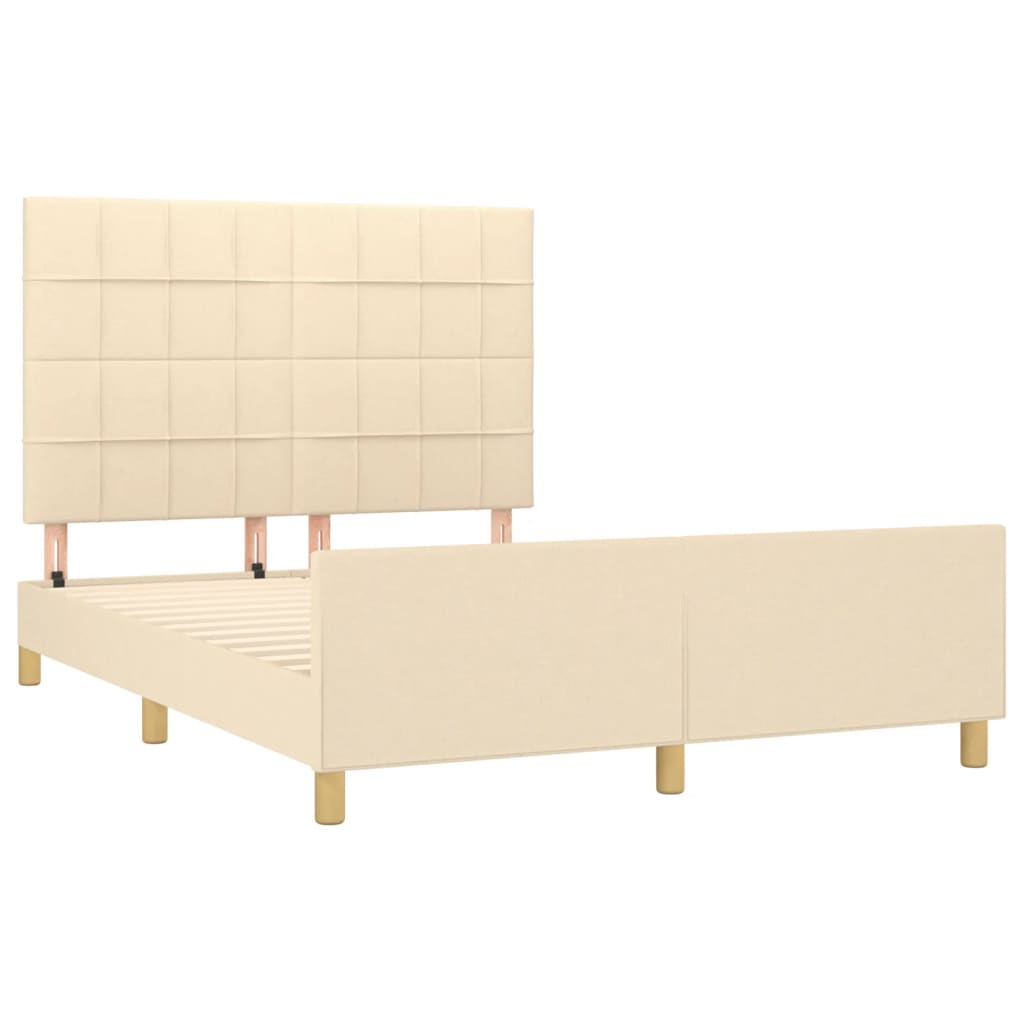 Bedframe zonder matras stof crèmekleurig 140x190 cm is nu te koop bij PeponiXL, paradijselijk wonen!