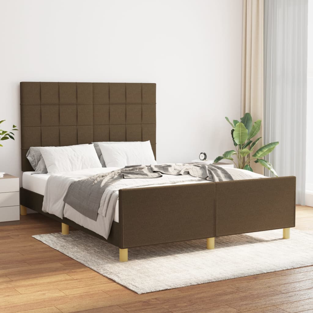 Bedframe zonder matras stof donkerbruin 140x200 cm is nu te koop bij PeponiXL, paradijselijk wonen!