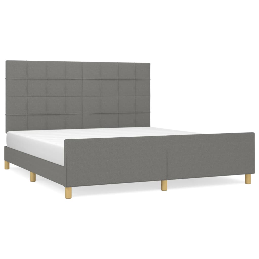 Bedframe zonder matras stof donkergrijs 160x200 cm is nu te koop bij PeponiXL, paradijselijk wonen!