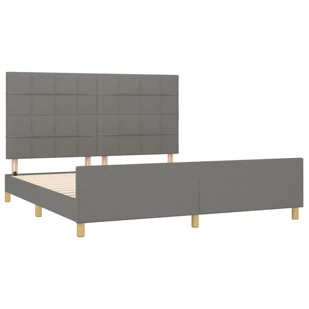 Bedframe zonder matras stof donkergrijs 160x200 cm is nu te koop bij PeponiXL, paradijselijk wonen!