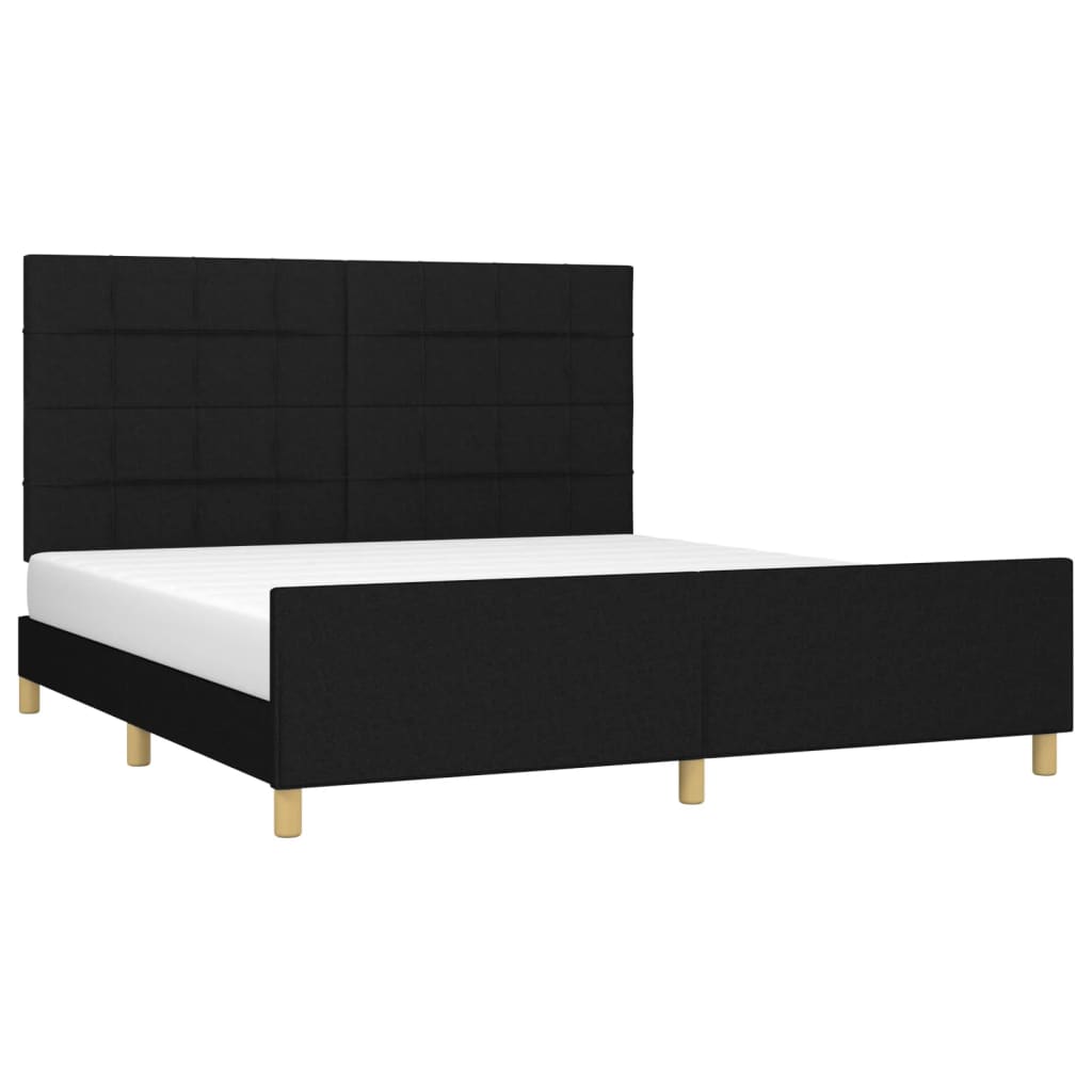 Bedframe zonder matras stof zwart 160x200 cm is nu te koop bij PeponiXL, paradijselijk wonen!