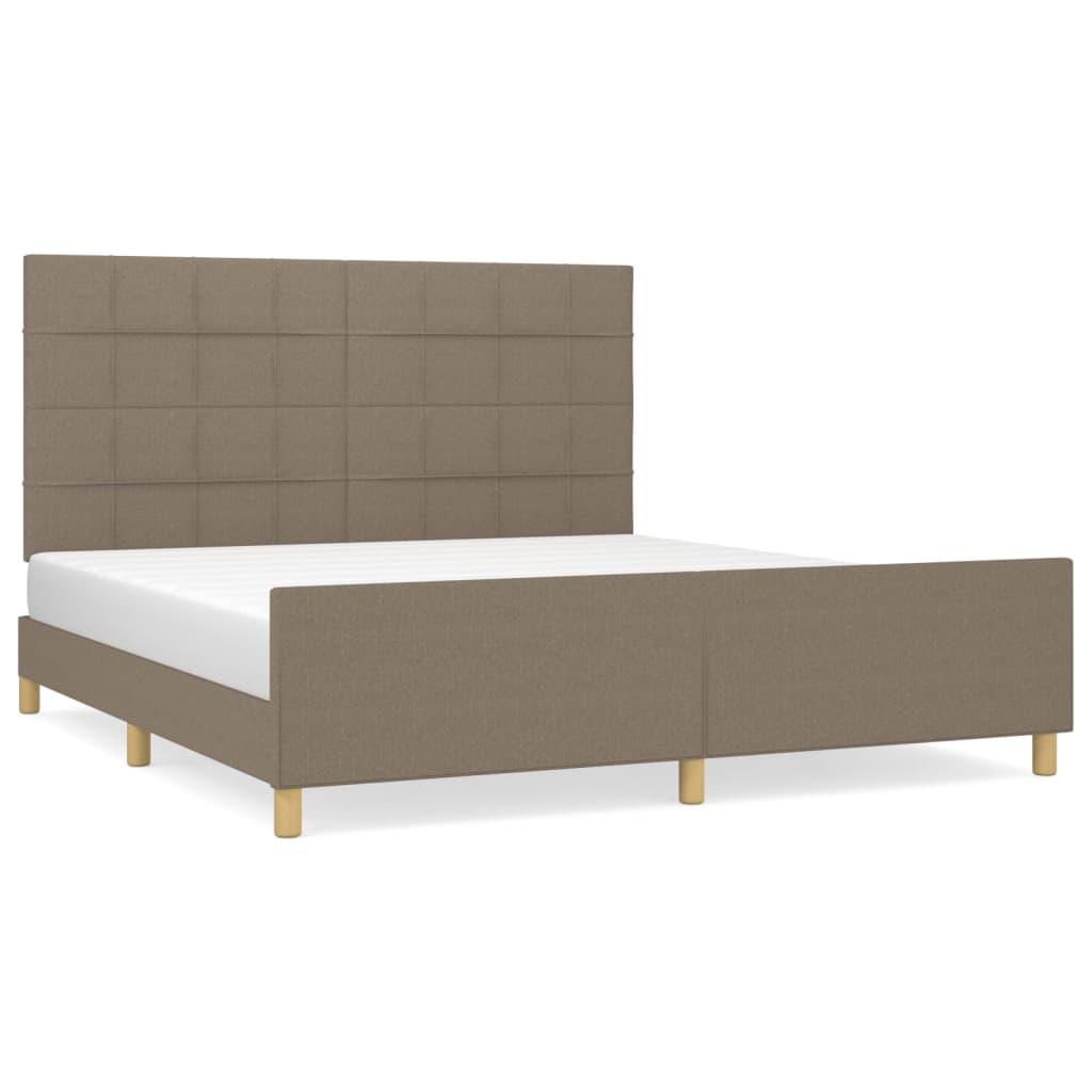Bedframe zonder matras stof taupe 160x200 cm is nu te koop bij PeponiXL, paradijselijk wonen!