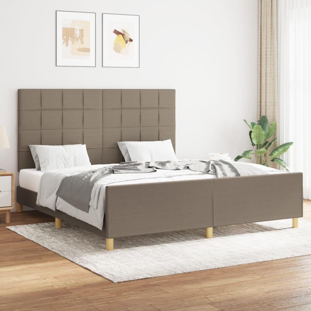 Bedframe zonder matras stof taupe 160x200 cm is nu te koop bij PeponiXL, paradijselijk wonen!