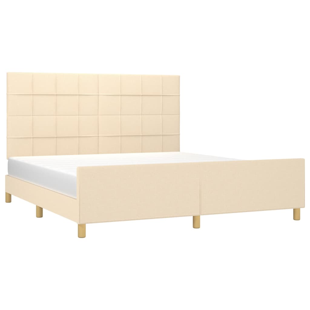 Bedframe zonder matras stof crèmekleurig 160x200 cm is nu te koop bij PeponiXL, paradijselijk wonen!