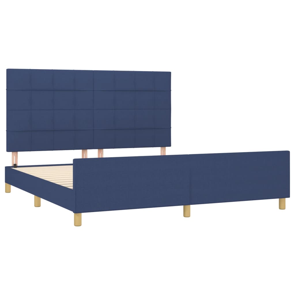 Bedframe zonder matras stof blauw 160x200 cm is nu te koop bij PeponiXL, paradijselijk wonen!