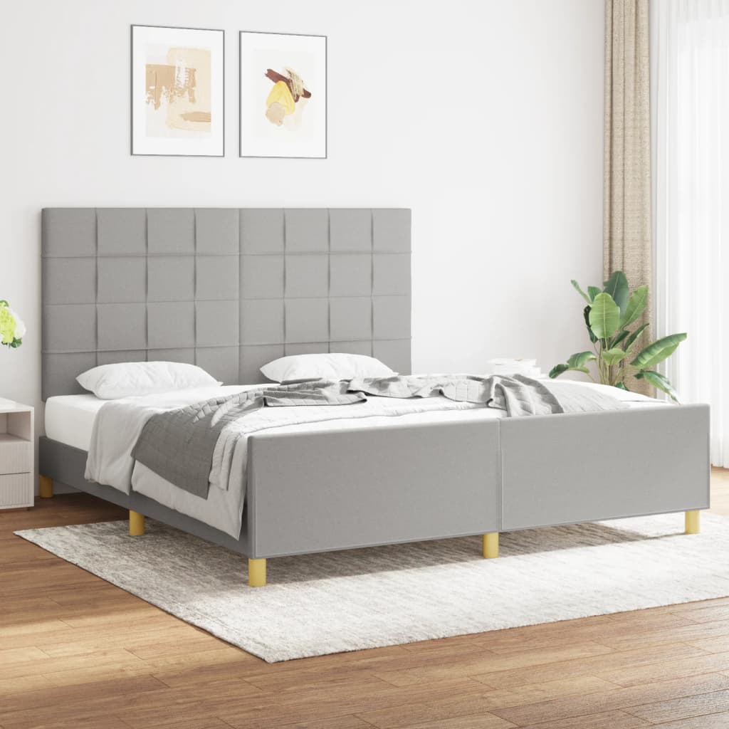 Bedframe zonder matras stof lichtgrijs 180x200 cm is nu te koop bij PeponiXL, paradijselijk wonen!