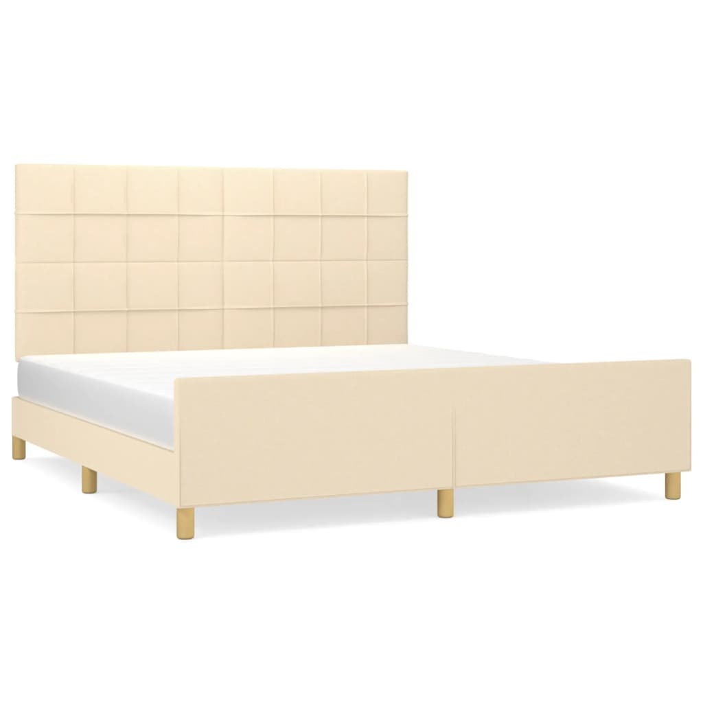 Bedframe zonder matras stof crèmekleurig 180x200 cm is nu te koop bij PeponiXL, paradijselijk wonen!