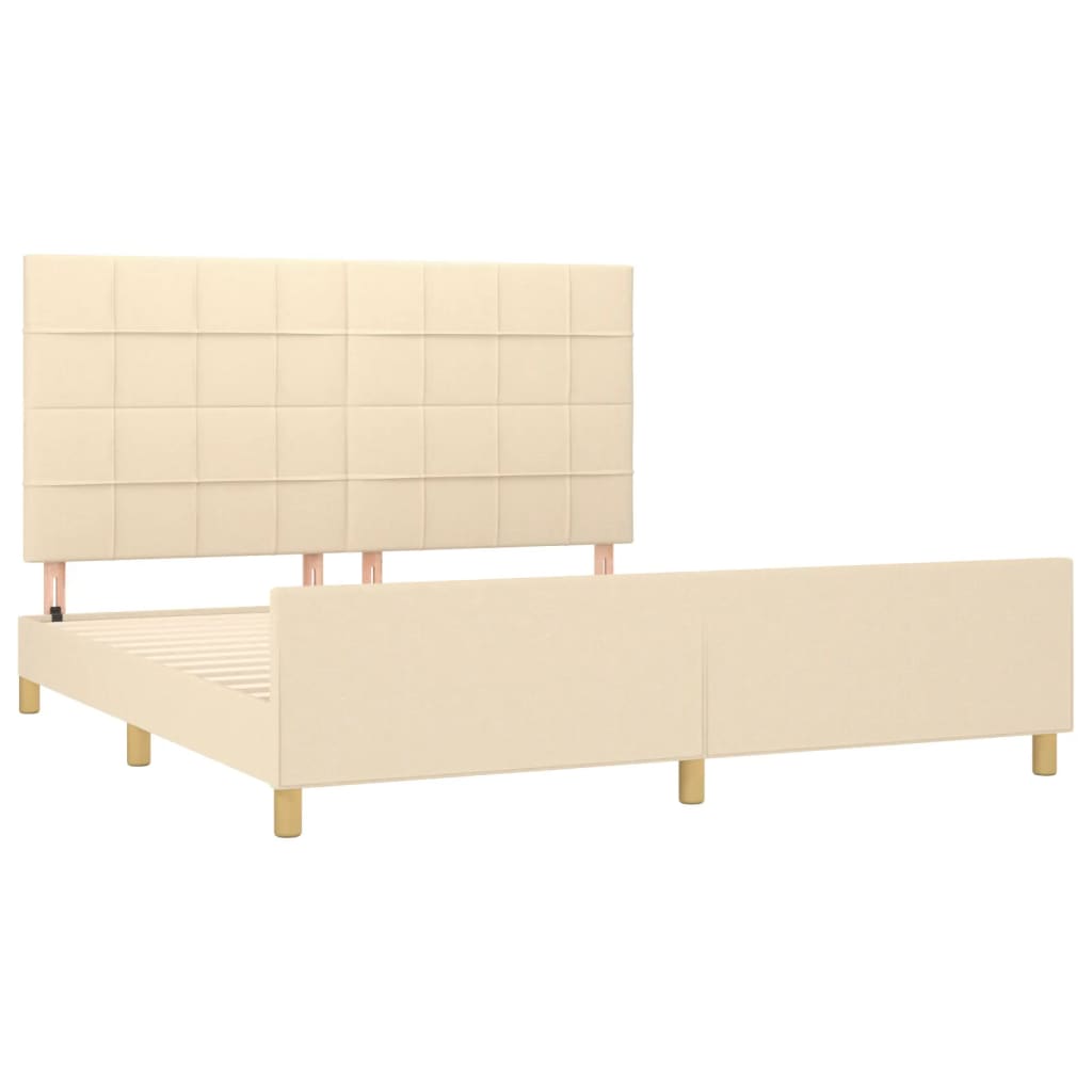 Bedframe zonder matras stof crèmekleurig 180x200 cm is nu te koop bij PeponiXL, paradijselijk wonen!