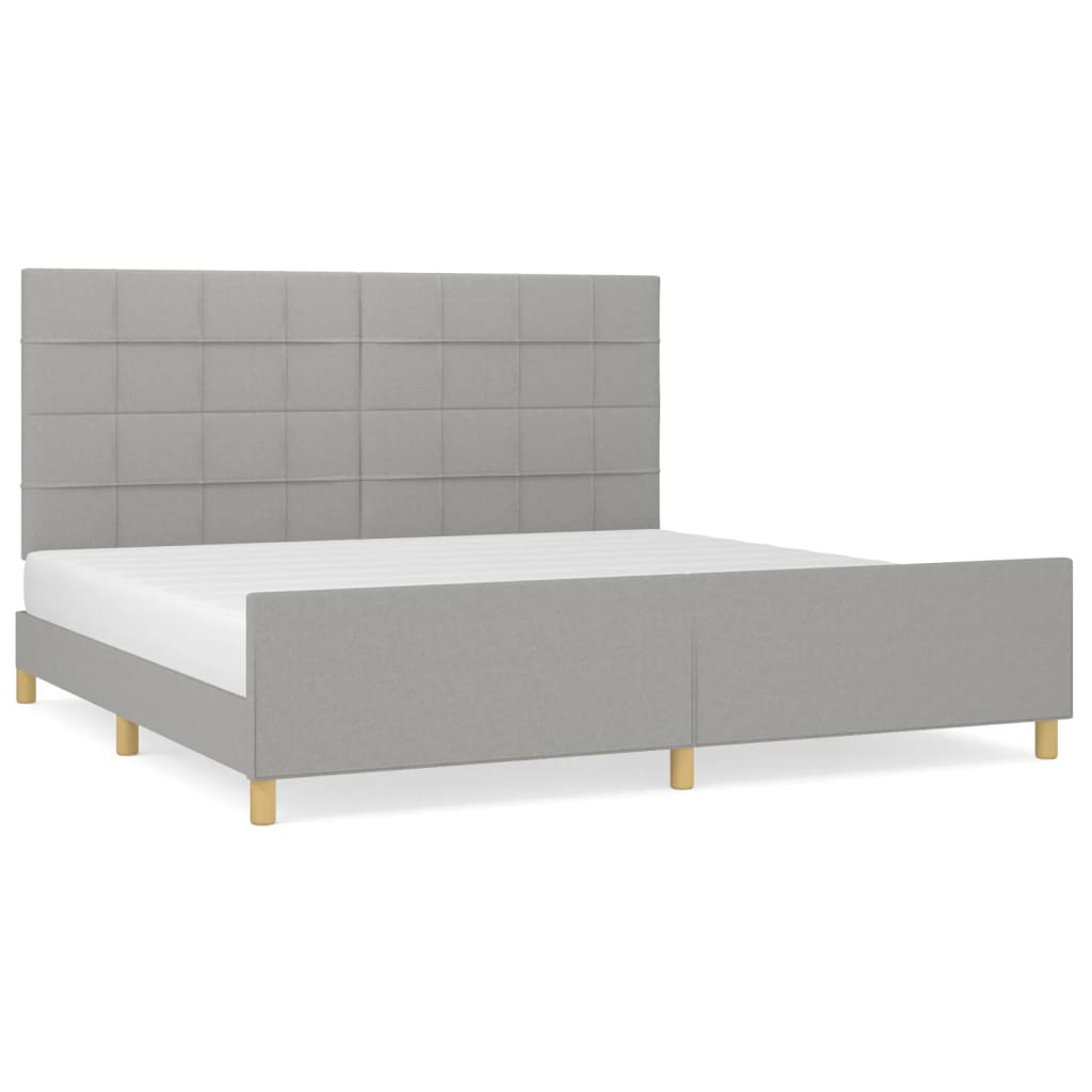 Bedframe zonder matras stof lichtgrijs 200x200 cm is nu te koop bij PeponiXL, paradijselijk wonen!