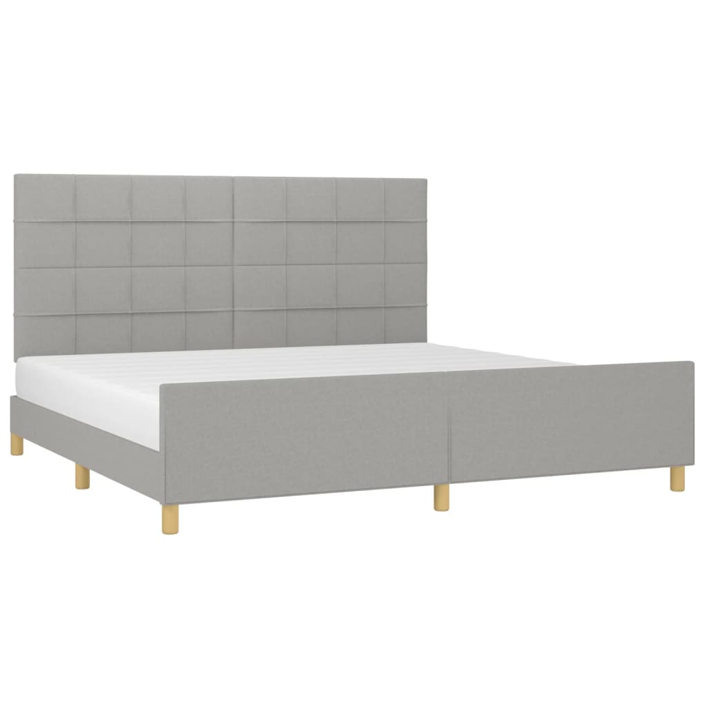 Bedframe zonder matras stof lichtgrijs 200x200 cm is nu te koop bij PeponiXL, paradijselijk wonen!