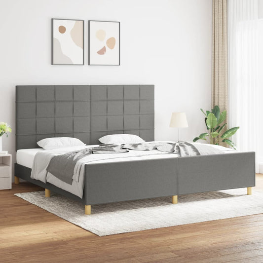 Bedframe zonder matras stof donkergrijs 200x200 cm is nu te koop bij PeponiXL, paradijselijk wonen!