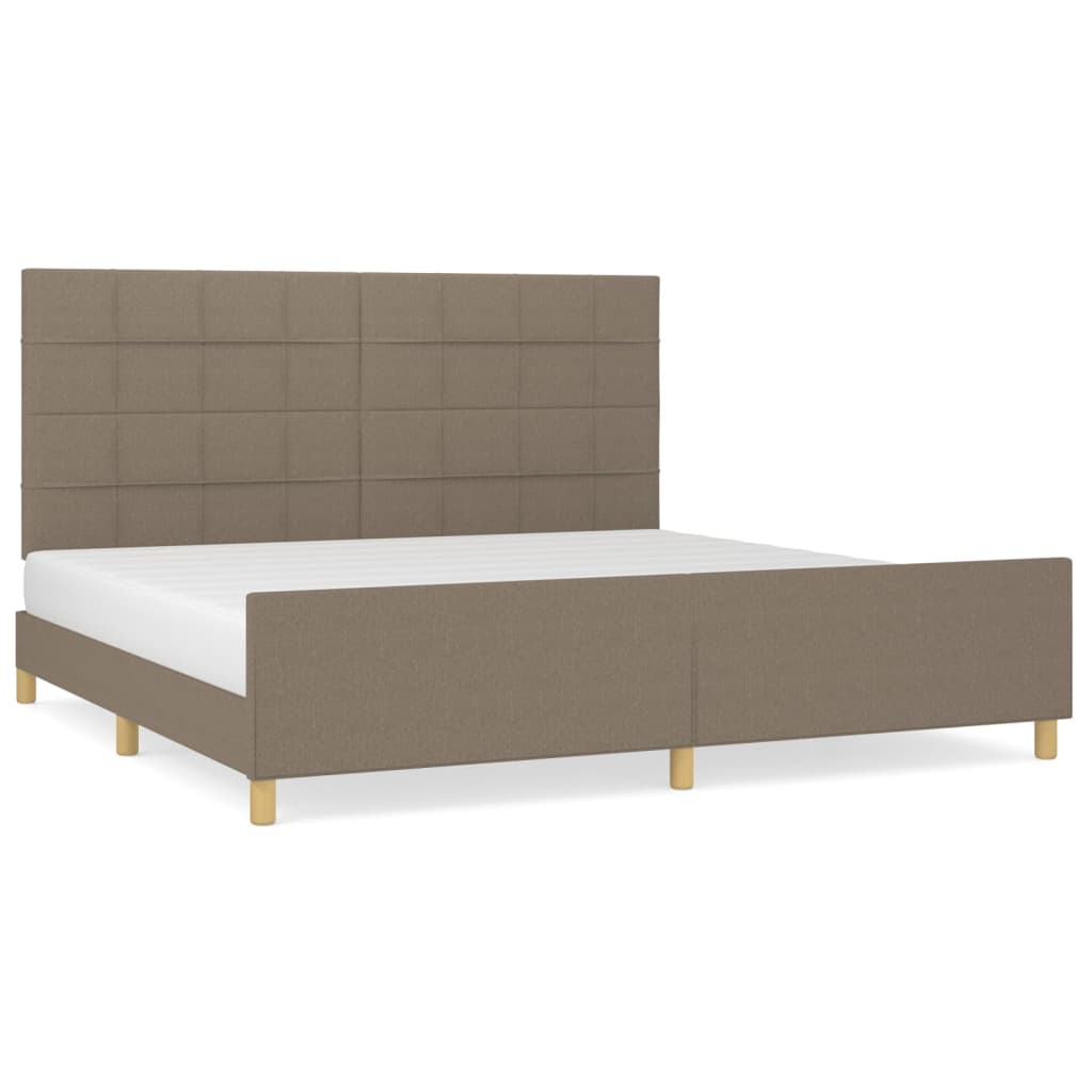 Bedframe zonder matras stof taupe 200x200 cm is nu te koop bij PeponiXL, paradijselijk wonen!