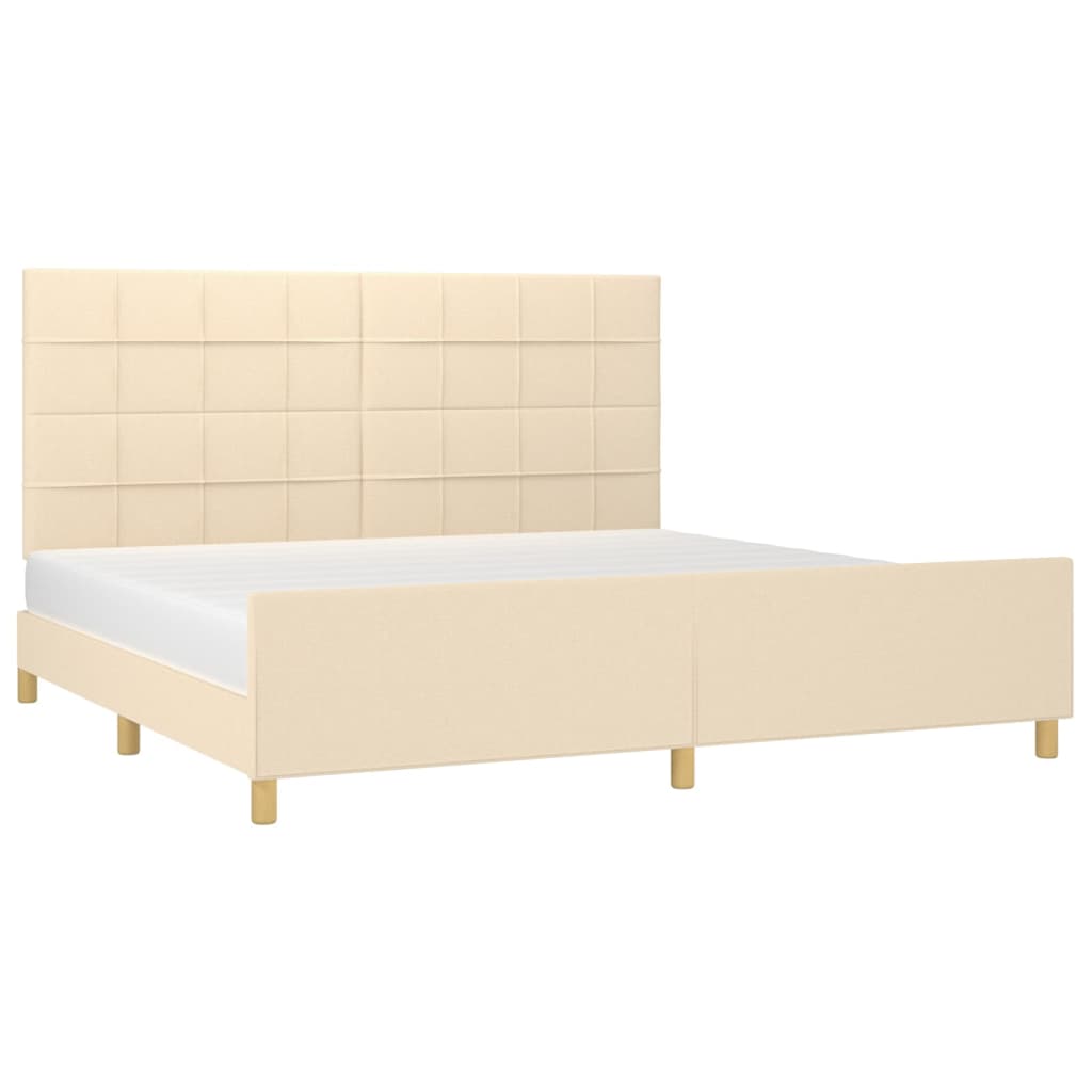 Bedframe zonder matras stof crèmekleurig 200x200 cm is nu te koop bij PeponiXL, paradijselijk wonen!