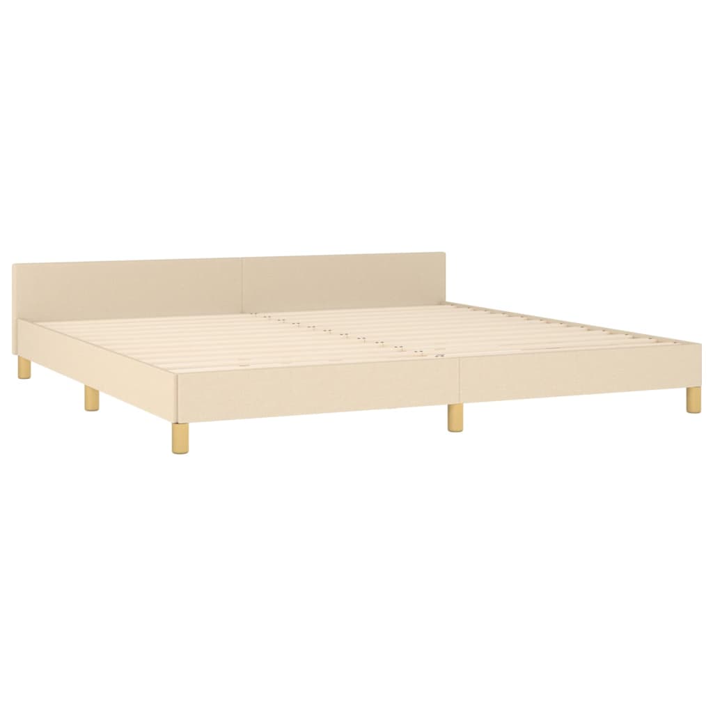 Bedframe zonder matras stof crèmekleurig 200x200 cm is nu te koop bij PeponiXL, paradijselijk wonen!