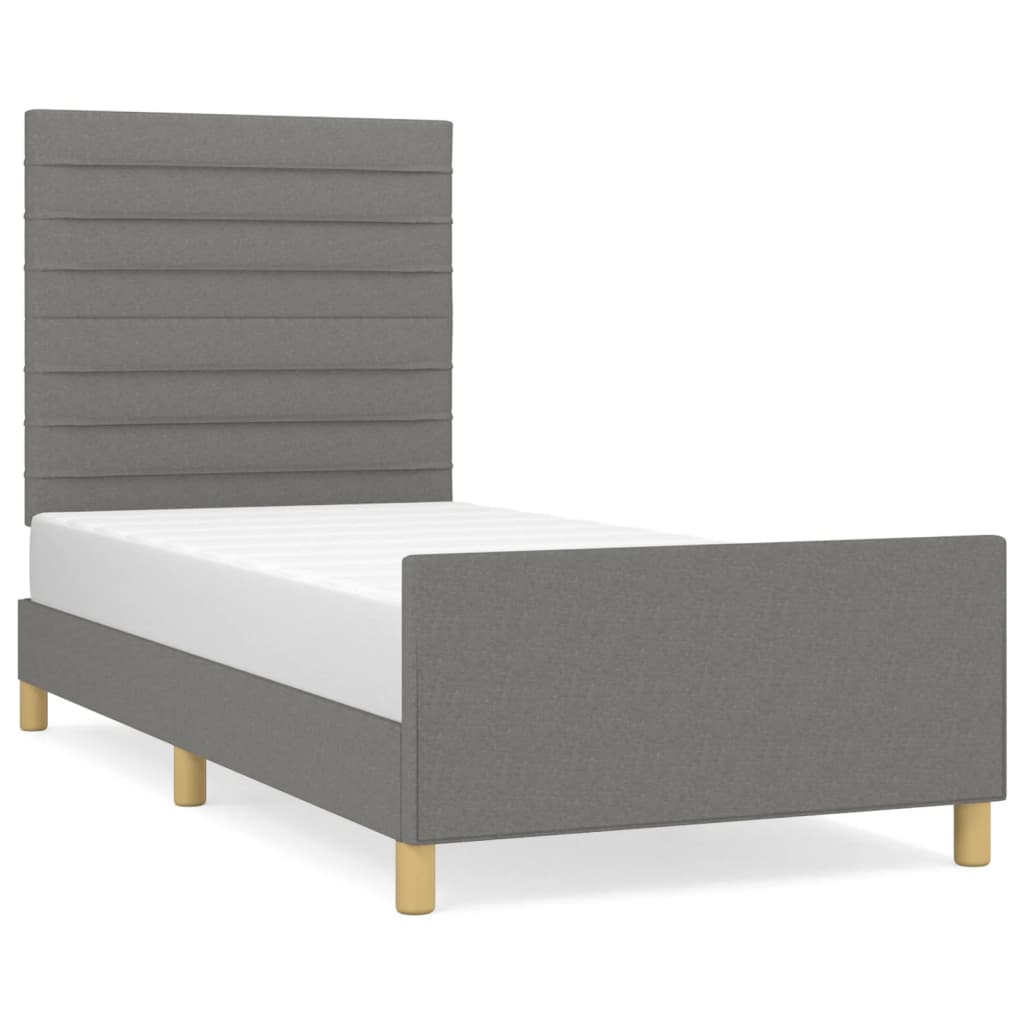 Bedframe zonder matras 80x200 cm stof donkergrijs is nu te koop bij PeponiXL, paradijselijk wonen!