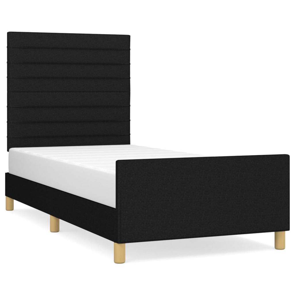 Bedframe zonder matras 80x200 cm stof zwart is nu te koop bij PeponiXL, paradijselijk wonen!