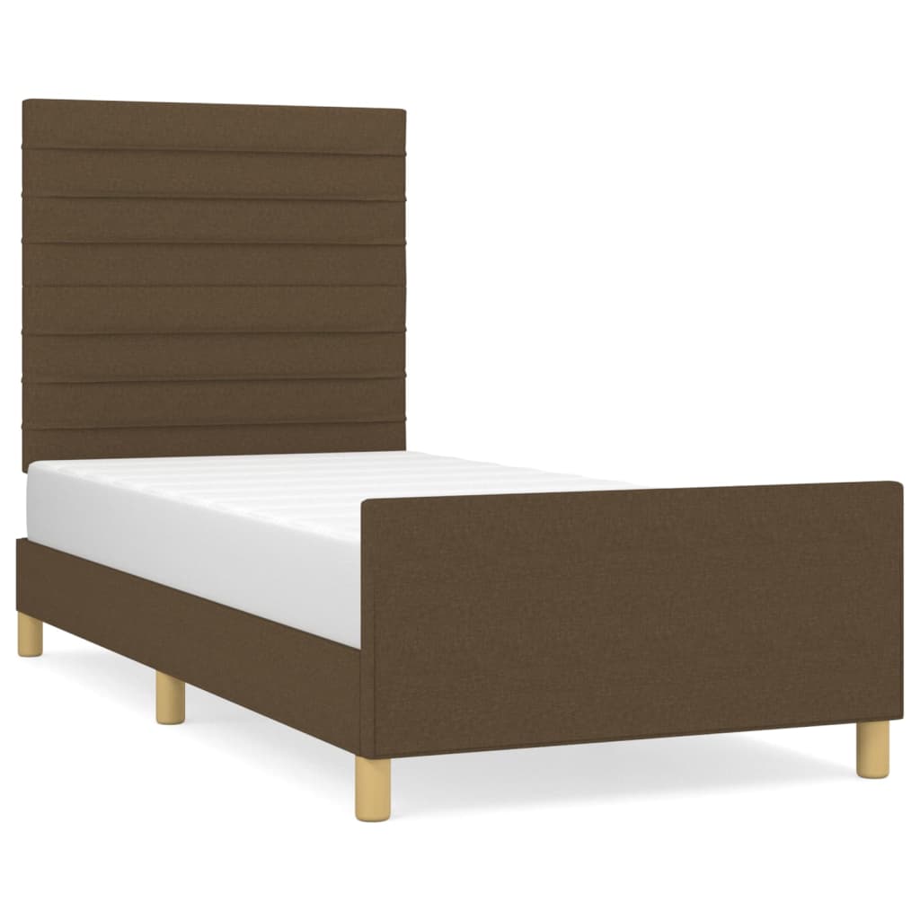 Bedframe zonder matras 80x200 cm stof donkerbruin is nu te koop bij PeponiXL, paradijselijk wonen!