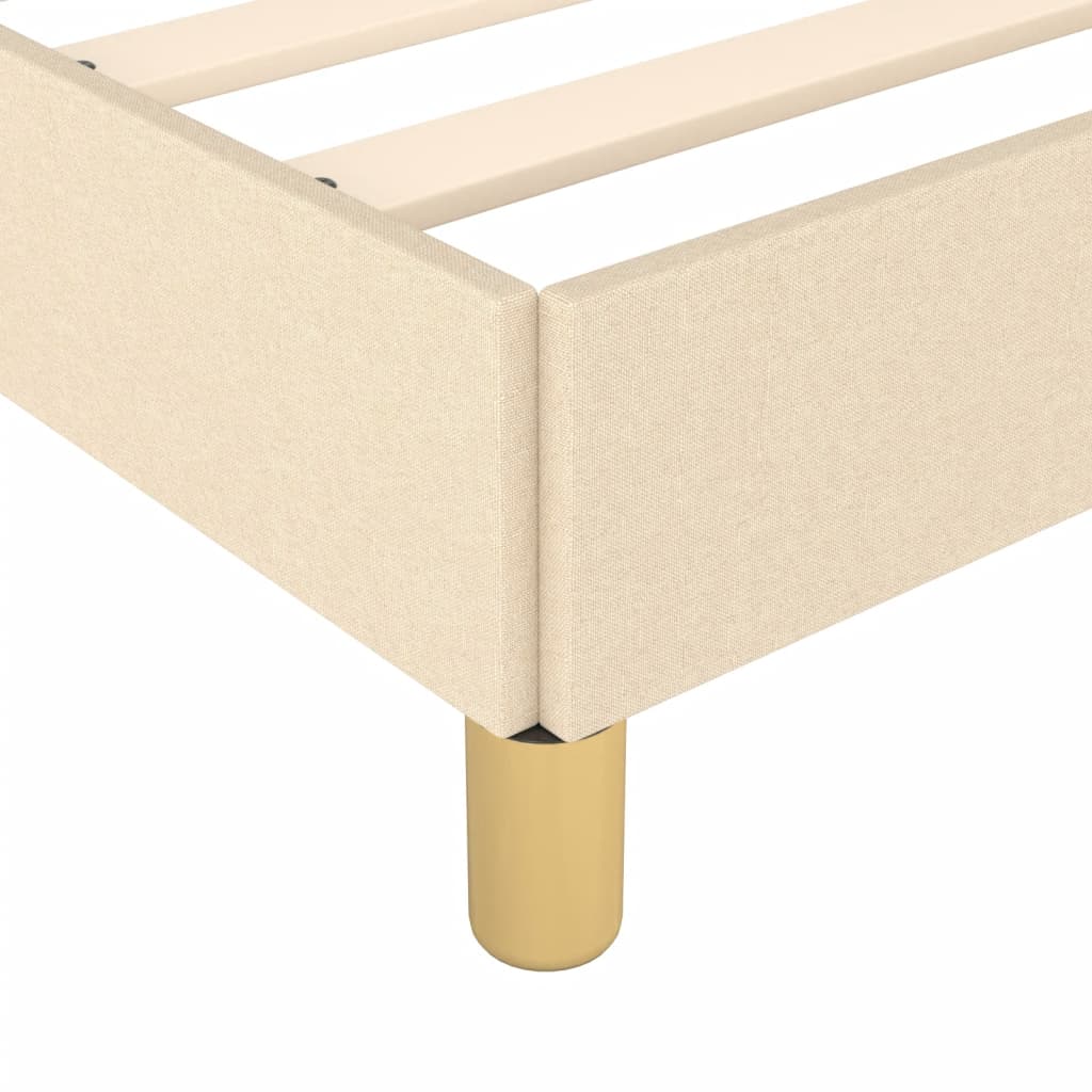 Bedframe zonder matras 80x200 cm stof crèmekleurig is nu te koop bij PeponiXL, paradijselijk wonen!
