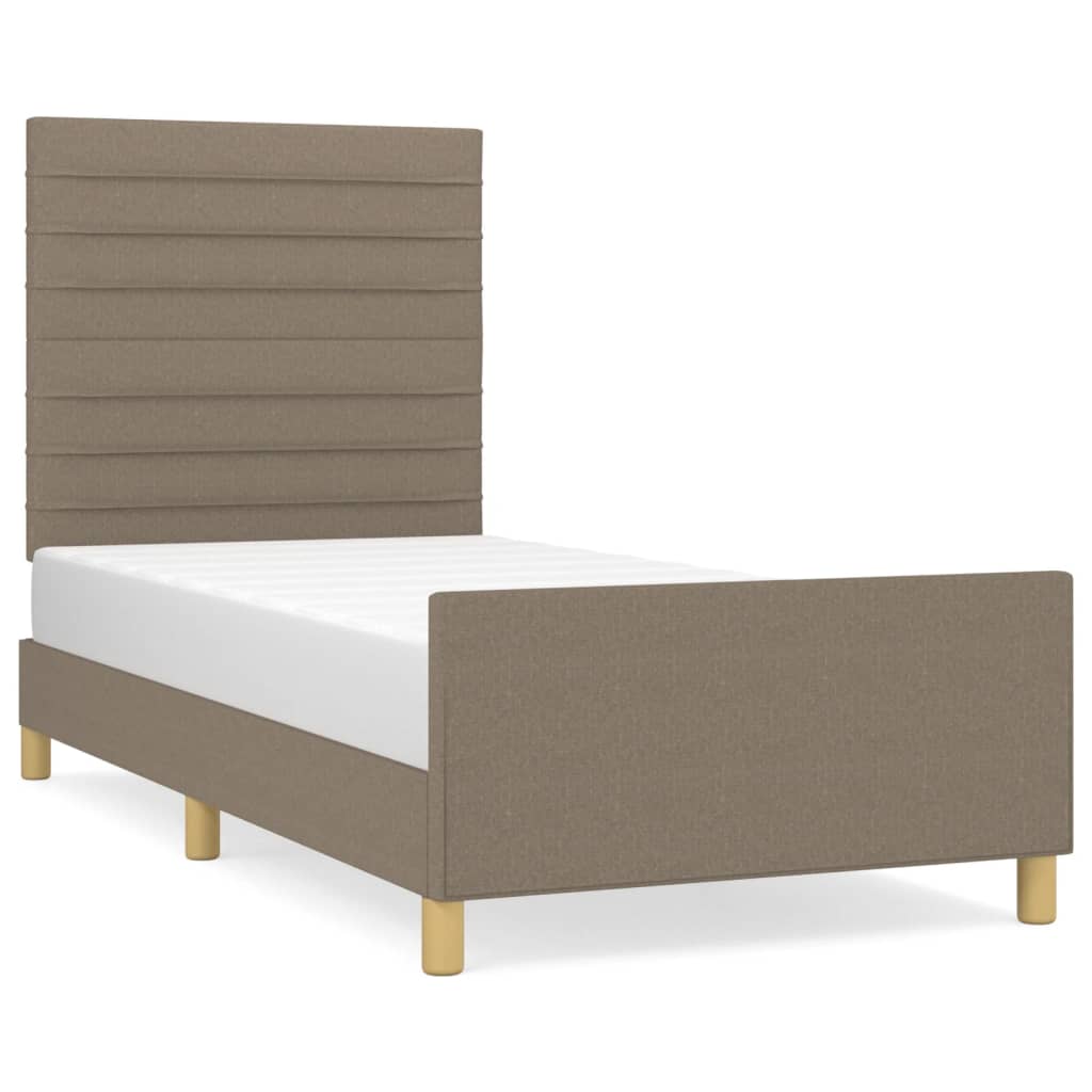 Bedframe zonder matras 90x190 cm stof taupe is nu te koop bij PeponiXL, paradijselijk wonen!
