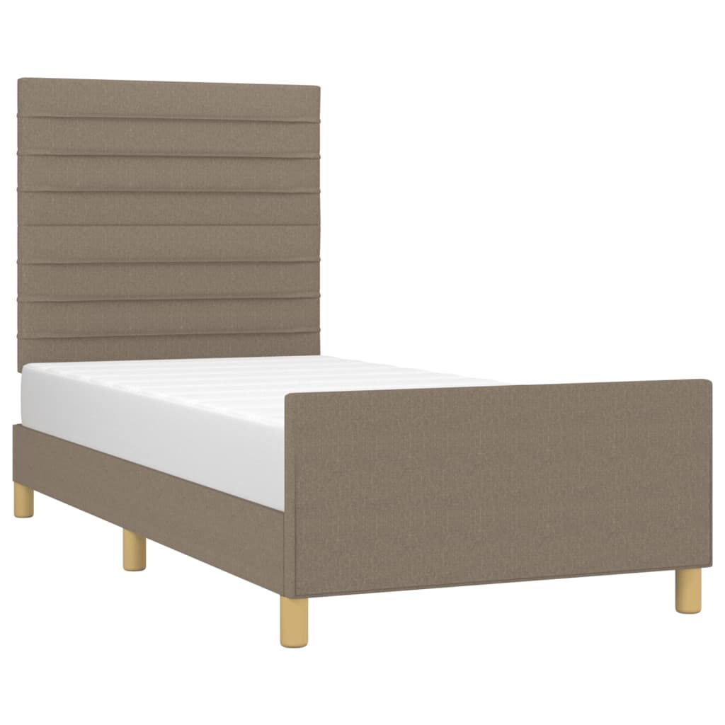 Bedframe zonder matras 90x190 cm stof taupe is nu te koop bij PeponiXL, paradijselijk wonen!