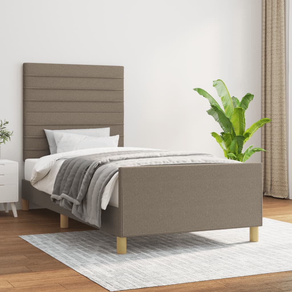 Bedframe zonder matras 90x190 cm stof taupe is nu te koop bij PeponiXL, paradijselijk wonen!