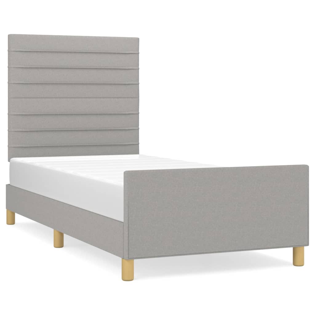 Bedframe zonder matras 90x200 cm stof lichtgrijs is nu te koop bij PeponiXL, paradijselijk wonen!