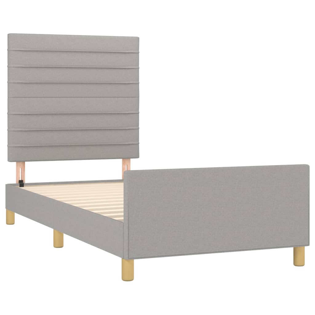 Bedframe zonder matras 90x200 cm stof lichtgrijs is nu te koop bij PeponiXL, paradijselijk wonen!